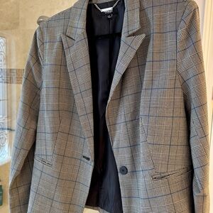 Classic Gray Plaid Blazer